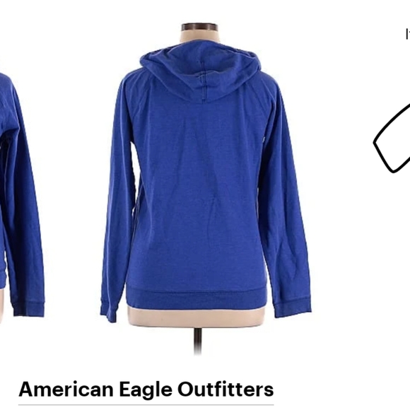American Eagle Outfitters Pullover Hoodie Royal Blue & Graphic Design - Picture 2 of 4